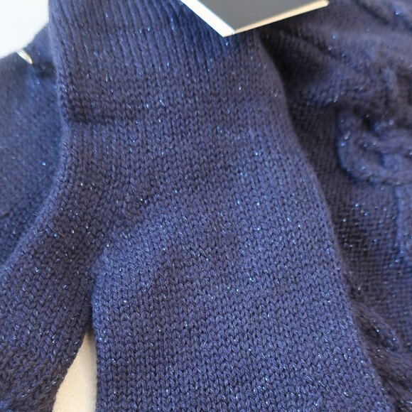 NWT Womens Ugg Blue Metallic Peacot Wool Blend Hat and Glove Blime Gift Set OS - Picture 5 of 8